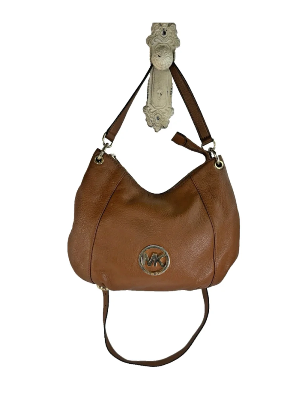 Michael Kors Large Brown Leather Shoulder Hobo Bag crossbody
